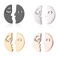 1 Pair Fashion Human Face Titanium Steel Ear Studs main image 6