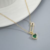 Mode Forme De Cœur Le Cuivre Zircon Incrusté Pendentif sku image 2