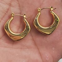 1 Pair Simple Style Solid Color Stainless Steel Plating Earrings main image 2