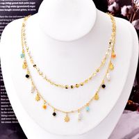 Fashion Geometric Star Titanium Steel Inlay Artificial Pearls Beads Layered Necklaces main image 5
