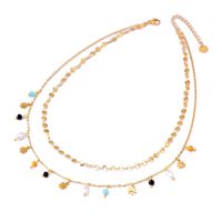 Fashion Geometric Star Titanium Steel Inlay Artificial Pearls Beads Layered Necklaces main image 3