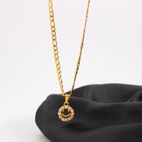 1 Piece Fashion Smiley Face Stainless Steel Hollow Out Inlay Zircon Pendant Necklace main image 4