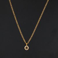 1 Piece Fashion Smiley Face Stainless Steel Hollow Out Inlay Zircon Pendant Necklace main image 3