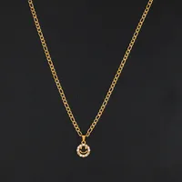 1 Piece Fashion Smiley Face Stainless Steel Hollow Out Inlay Zircon Pendant Necklace sku image 2