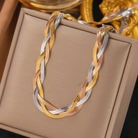 304 Stainless Steel 18K Gold Plated Rose Gold Plated Streetwear Plating Solid Color Layered Necklaces main image 4