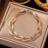 304 Stainless Steel 18K Gold Plated Rose Gold Plated Streetwear Plating Solid Color Layered Necklaces sku image 4