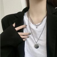 Fashion Heart Shape Butterfly Alloy Pearl Plating Women's Layered Necklaces Pendant Necklace 1 Piece sku image 16