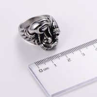 1 Piece Hip-hop Animal Snake Skull Stainless Steel Inlay Acrylic Rings main image 4