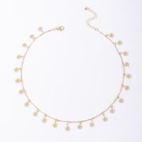Fashion Daisy Copper Gold Plated Necklace In Bulk main image 3