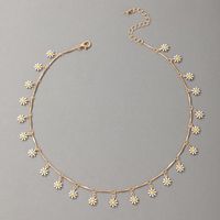 Fashion Daisy Copper Gold Plated Necklace In Bulk main image 6