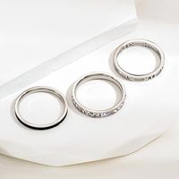 Simple Style Circle Stainless Steel Enamel Hollow Out Inlay Rhinestones Rings main image 2