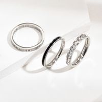 Simple Style Circle Stainless Steel Enamel Hollow Out Inlay Rhinestones Rings main image 1