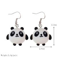 1 Pair Fashion Panda Plastic Resin Patchwork Women's Drop Earrings sku image 5