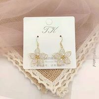 1 Pair Fashion Flower Butterfly Bow Knot Alloy Inlay Artificial Pearls Rhinestones Shell Women's Earrings sku image 41