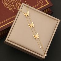 Fashion Butterfly Stainless Steel Plating Bracelets Earrings Necklace sku image 2