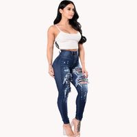 Women's Street British Style Solid Color Full Length Washed Jeans main image 4