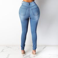 Women's Street Fashion Streetwear Solid Color Full Length Pocket Jeans Straight Pants main image 2