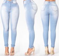 Women's Street Fashion Solid Color Full Length Washed Button Jeans Straight Pants main image 5