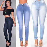 Women's Street Fashion Solid Color Full Length Washed Button Jeans Straight Pants main image 1