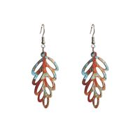 1 Pair Fashion Leaf Wood Hollow Out Women's Drop Earrings main image 5
