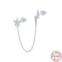 Simple Style Geometric Sterling Silver Plating Inlay Artificial Gemstones Drop Earrings main image 4