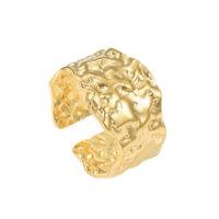 304 Stainless Steel 18K Gold Plated Casual Irregular Plating Solid Color Open Rings main image 4