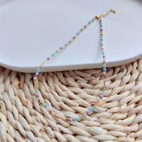 1 Piece Simple Style Round Artificial Crystal Copper Beaded Women's Necklace main image 4