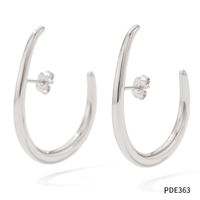 1 Paire Mode Géométrique Placage Acier Inoxydable Boucles D'oreilles sku image 3