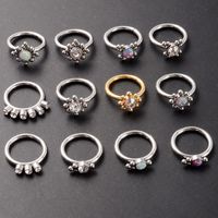 1 Piece Fashion Round Stainless Steel Diamond Nose Ring main image 4