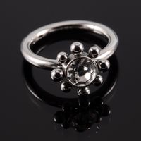 1 Piece Fashion Round Stainless Steel Diamond Nose Ring sku image 3