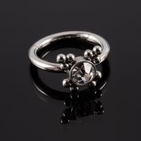 1 قطعة موضة مستدير ستانلس ستيل الماس خاتم الأنف حلية تلبس في الأنف sku image 6