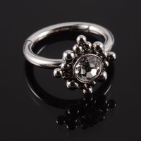 1 قطعة موضة مستدير ستانلس ستيل الماس خاتم الأنف حلية تلبس في الأنف sku image 7
