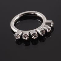 1 قطعة موضة مستدير ستانلس ستيل الماس خاتم الأنف حلية تلبس في الأنف sku image 4