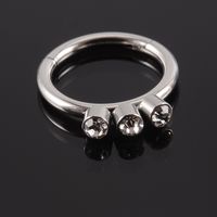 1 Piece Fashion Round Stainless Steel Diamond Nose Ring sku image 1