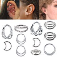 Fashion Moon Water Droplets Metal Inlay Zircon Nose Ring Nose Studs main image 1