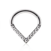 Fashion Moon Water Droplets Metal Inlay Zircon Nose Ring Nose Studs main image 4