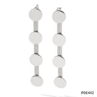 Simple Style Round Stainless Steel Earrings Necklace sku image 2
