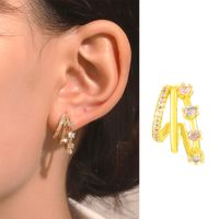 1 Pair Retro Geometric Copper Inlay Zircon Earrings main image 5