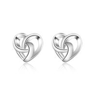 1 Pair Fashion Heart Shape Metal Plating Hollow Out Women's Ear Studs sku image 1