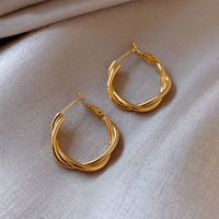 1 Pair Retro Geometric Square Metal Women's Earrings sku image 15