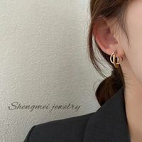 1 Pair Retro Geometric Square Metal Women's Earrings sku image 36
