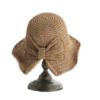 Women's Casual Bow Knot Braid Wide Eaves Straw Hat main image 2