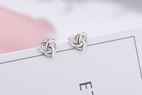 1 Pair Fashion Heart Shape Metal Plating Hollow Out Women's Ear Studs main image 5