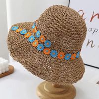 Women's Tropical Flower Braid Wide Eaves Straw Hat sku image 2