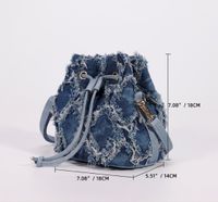 Women's Denim Solid Color Fashion Bucket String Shoulder Bag Crossbody Bag Bucket Bag main image 3