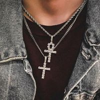 Mode Kreuzen Kupfer Zirkon Halskette Mit Anhänger sku image 1