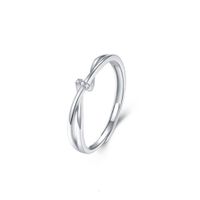 Simple Style Solid Color Sterling Silver Rings sku image 1