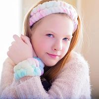 Fashion Color Block Plaid Cloth Hair Band 1 Set main image 5