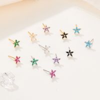 1 Pair Fashion Flower 925 Silver Inlaid Zircon Ear Studs main image 5