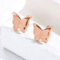 1 Pair Simple Style Butterfly Stainless Steel Plating Ear Studs main image 1